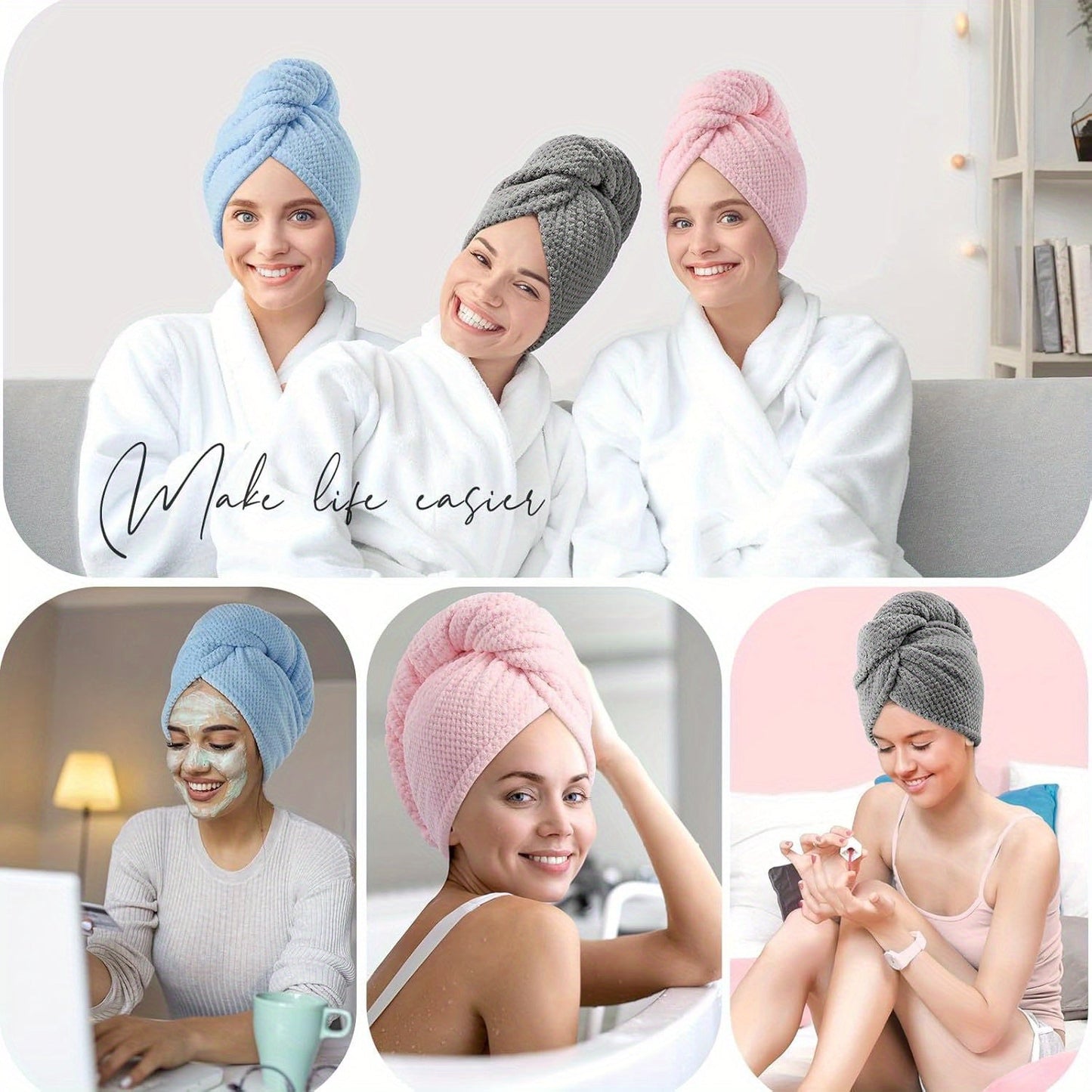 1pc Microfiber Hair Towel Wrap for Women - HazMarket