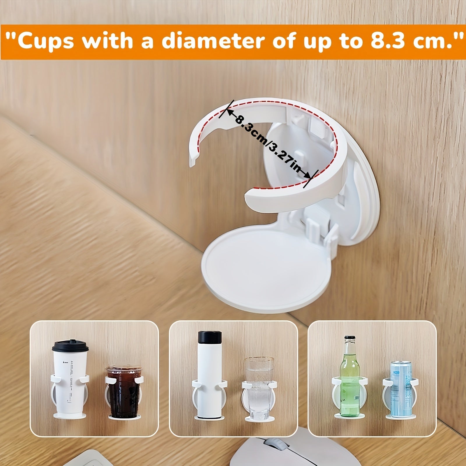 1pc White ABS Plastic Folding Cup Holder - HazMarket