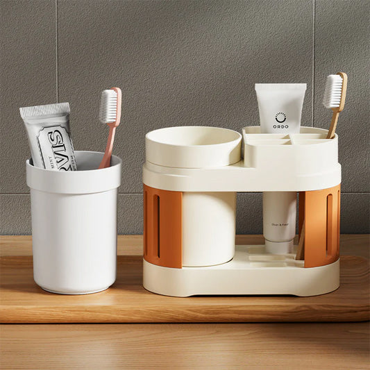 1set Modern Plastic Toothbrush Holder with Cups