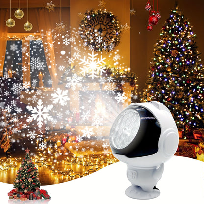 USB-Powered LED Snowflake & Christmas Tree Projector Light