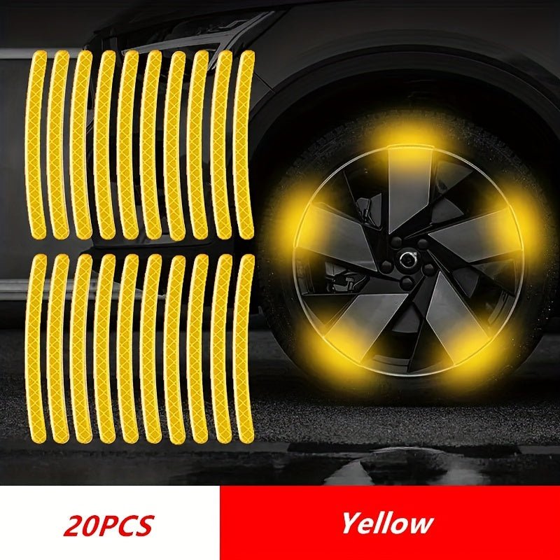 20pcs Reflective Wheel Stickers for Car and Motorcycles - HazMarket