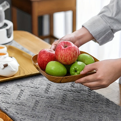 10pcs Wood-Grain Plastic Snack Trays