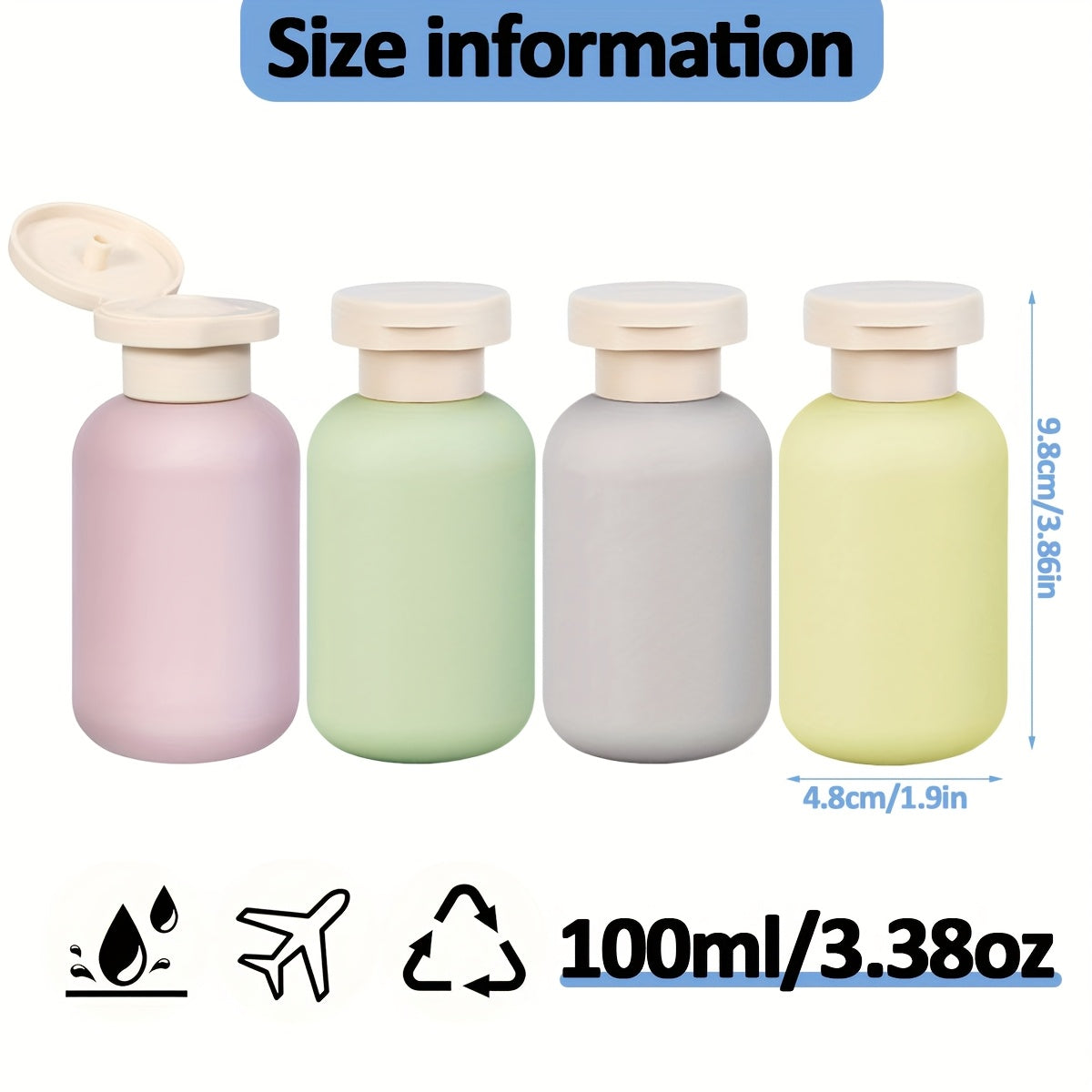 4pcs Travel Squeeze Bottle Set