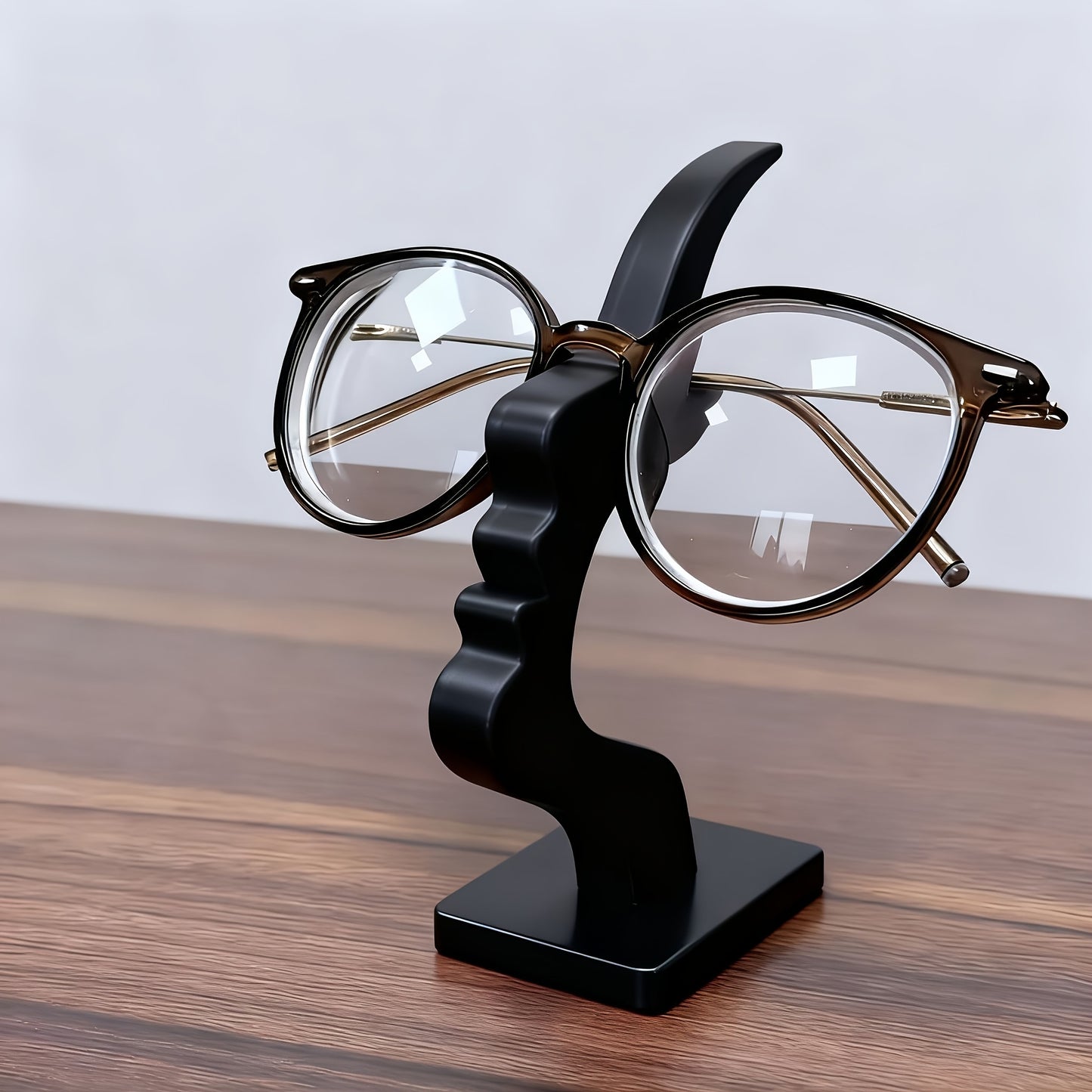 Curved Eyeglass Stand with Non-Slip Base