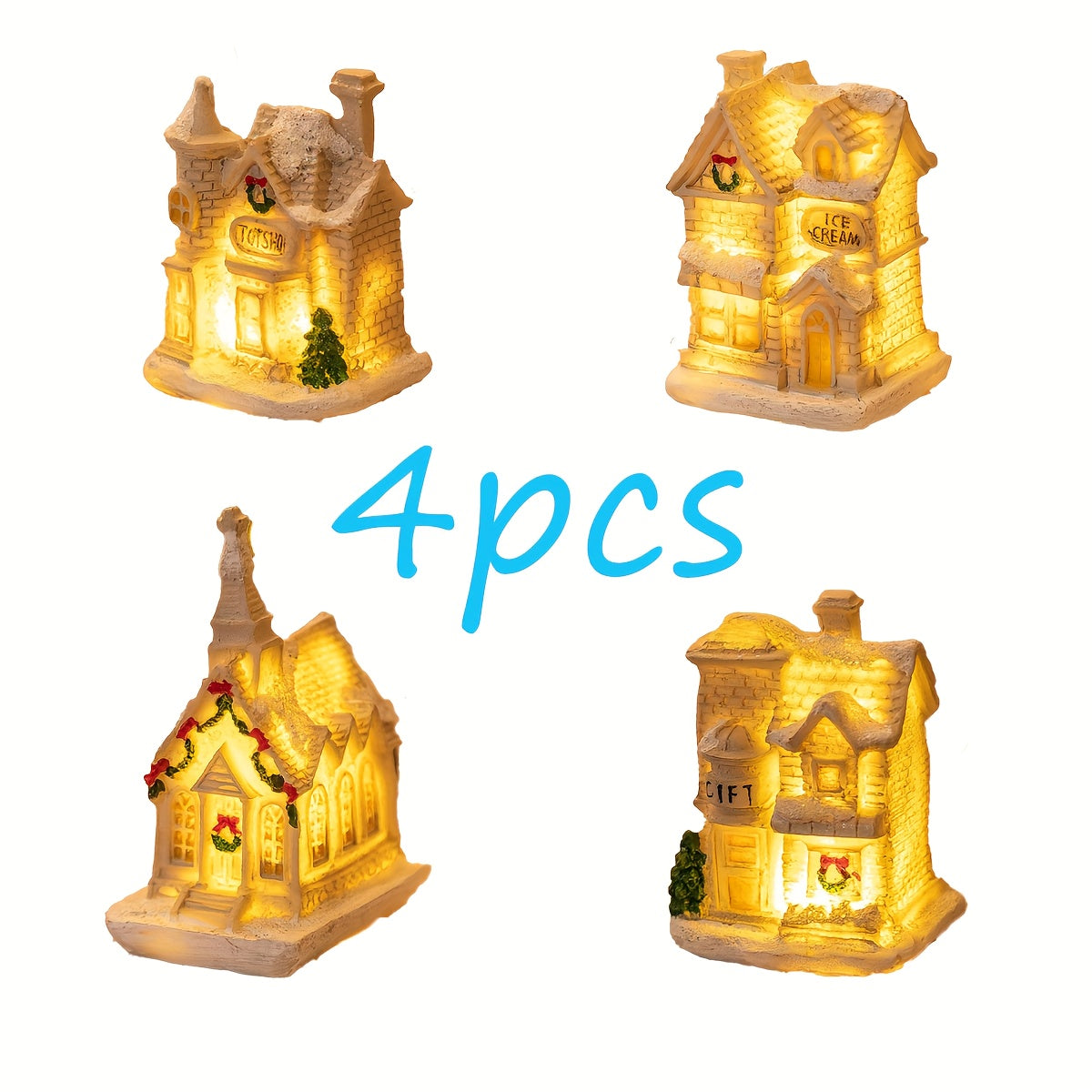 Enchanting Glowing Resin Christmas House