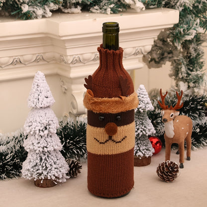 3pcs Christmas Wine Knitted Bottle Cover