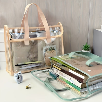 Transparent PVC File Organizer with Sturdy Handle
