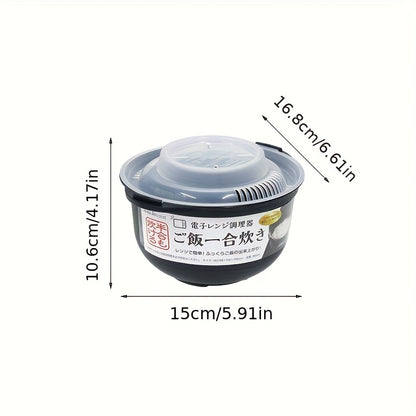 Compact Microwave Rice Cooker with Lid