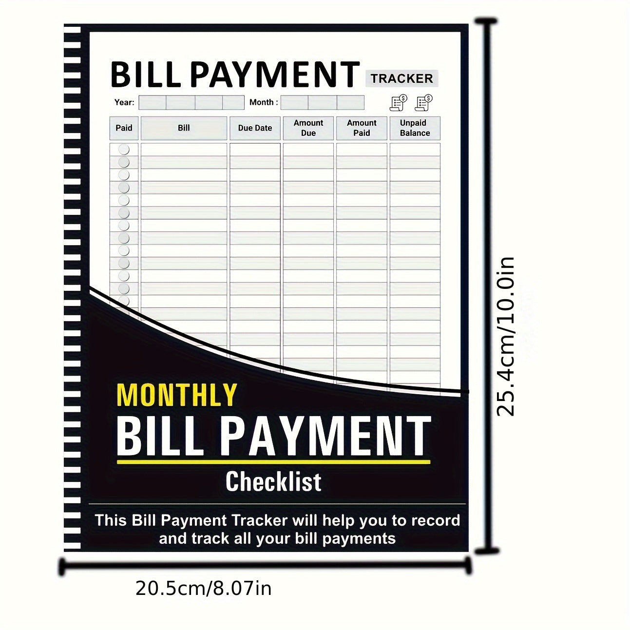 Monthly Bill Payment Tracker Planner
