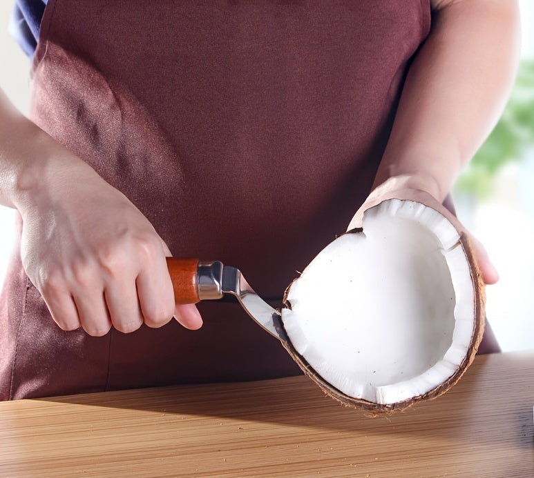 Durable Coconut Opener with Wooden Handle