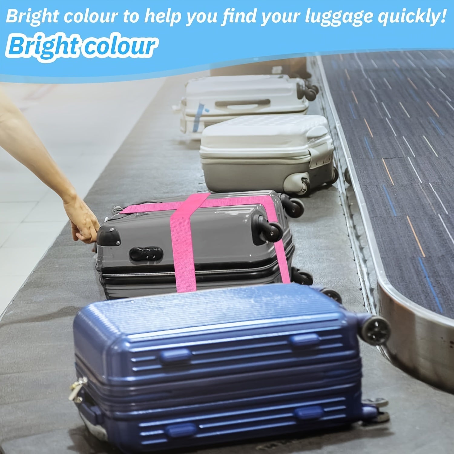 2pcs Premium Luggage Strap with Anti - Theft & 2pcs Travel ID Tags - HazMarket