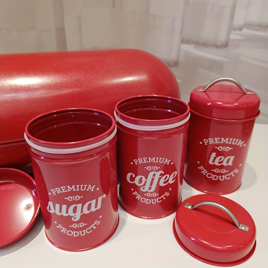 3pcs Metal Airtight Canisters with Stainless Steel Handles