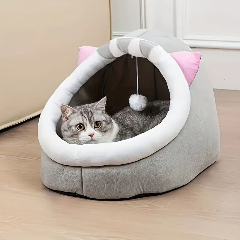 Semi-enclosed And Detachable Cat Bed