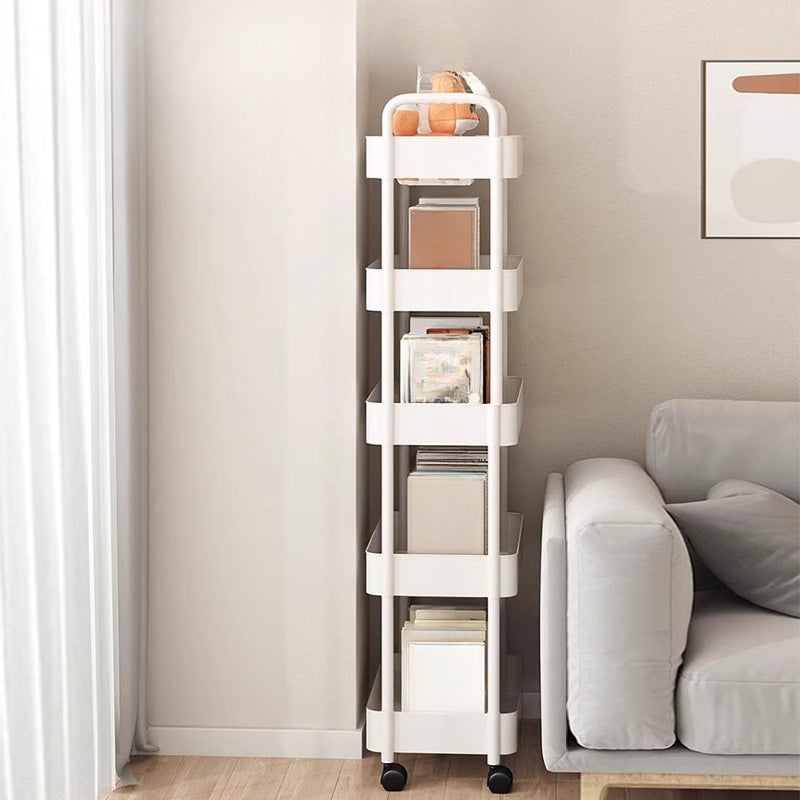 5-Tier Plastic Storage Cart with Heavy-Duty Shelves & Easy-Move Design