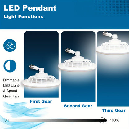 Quiet 50W LED Ceiling Fan Light with Remote Control