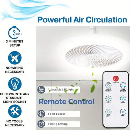 Quiet 50W LED Ceiling Fan Light with Remote Control