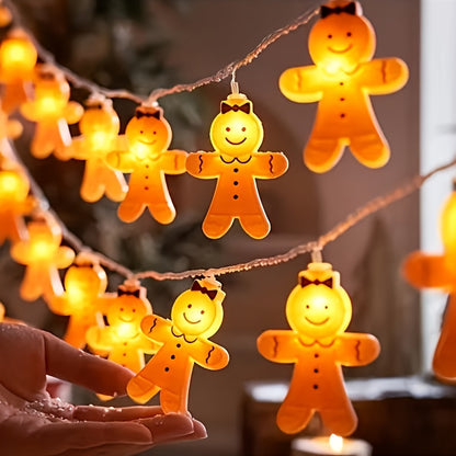 Gingerbread String Lights with Warm Yellow Glow