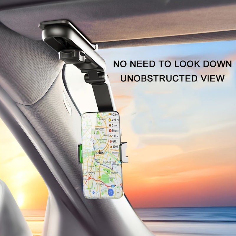 360° Rotatable Car Sun Visor Smartphone Mount and Dashboard Compatible - HazMarket