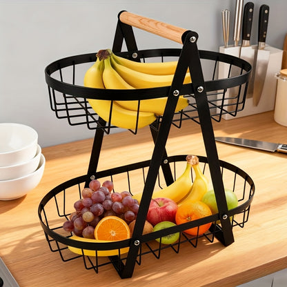 2-Tier Metal Mesh Fruit Basket