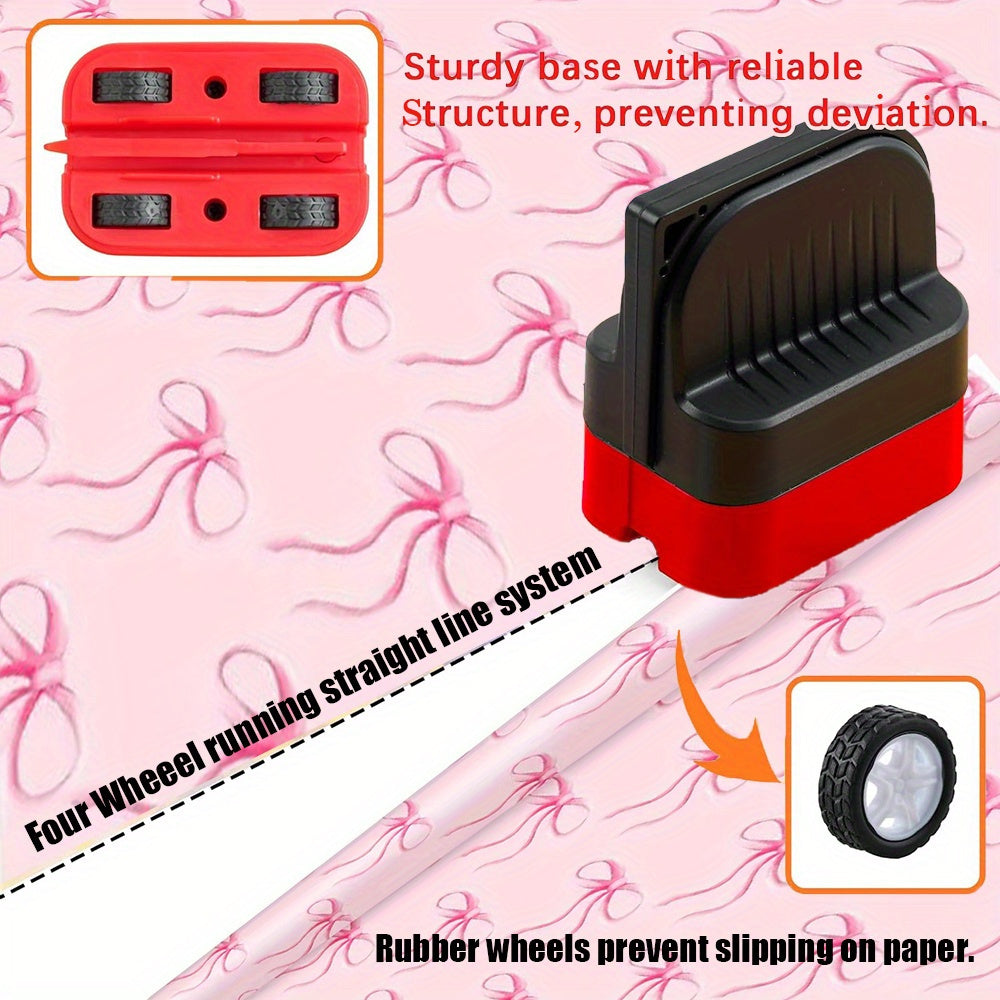 Portable Wrapping Paper Cutter with Wheels
