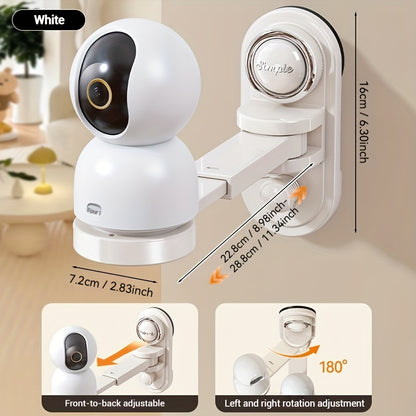 Adjustable Camera Mount with Telescopic Pole & Suction Cup/Wall Bracket