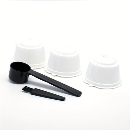 3Pcs Fit For Dolce Gusto Coffee Filter Cup Reusable Coffee Capsule Filters For With Spoon Brush - HazMarket