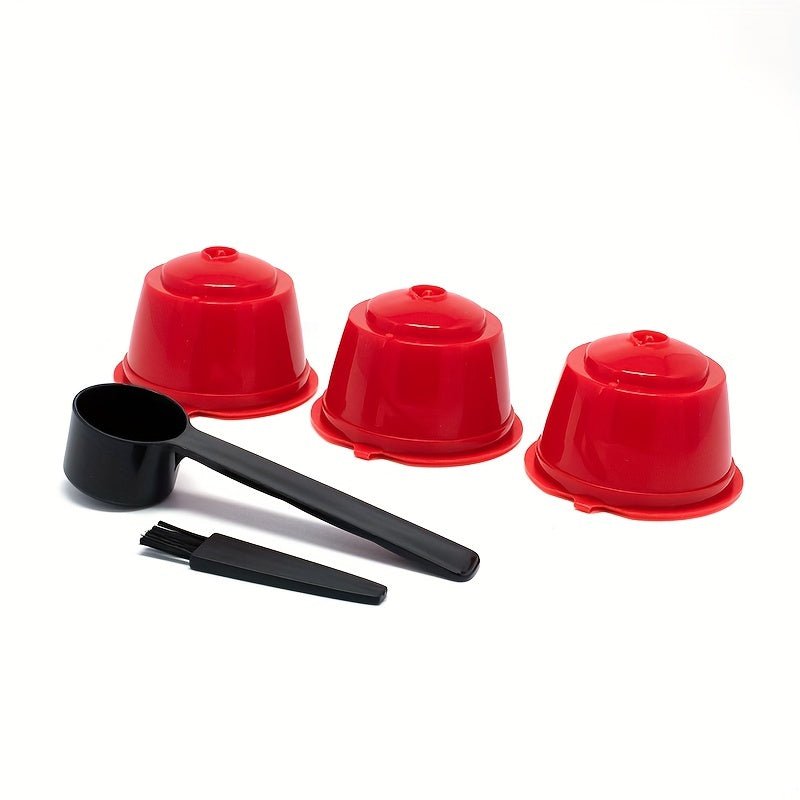 3Pcs Fit For Dolce Gusto Coffee Filter Cup Reusable Coffee Capsule Filters For With Spoon Brush - HazMarket