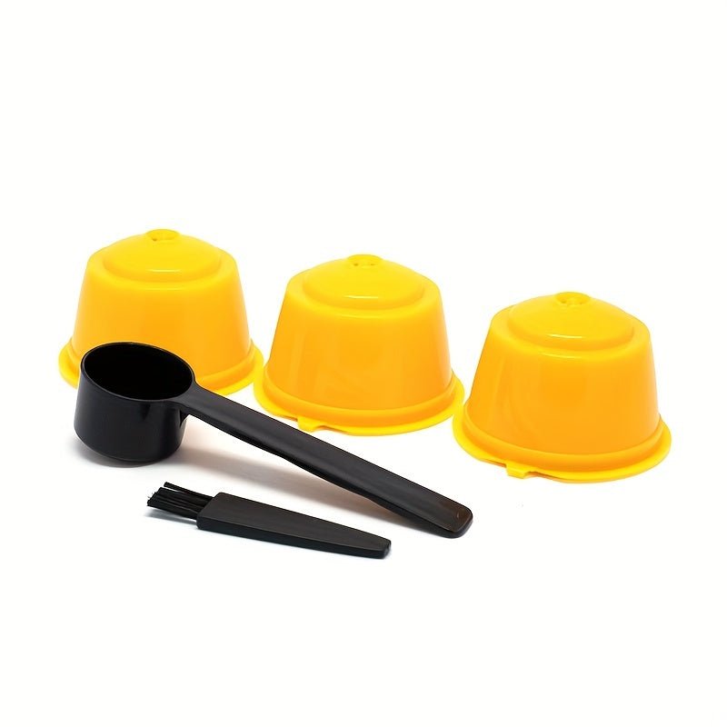 3Pcs Fit For Dolce Gusto Coffee Filter Cup Reusable Coffee Capsule Filters For With Spoon Brush - HazMarket