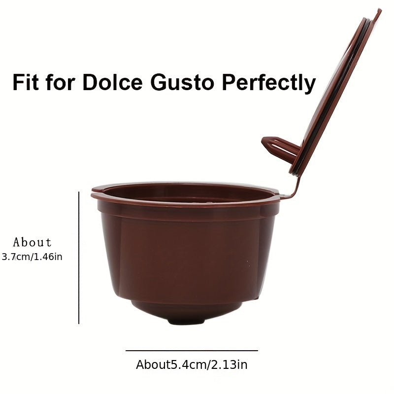 3Pcs Fit For Dolce Gusto Coffee Filter Cup Reusable Coffee Capsule Filters For With Spoon Brush - HazMarket