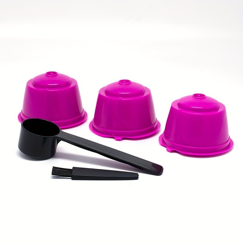 3Pcs Fit For Dolce Gusto Coffee Filter Cup Reusable Coffee Capsule Filters For With Spoon Brush - HazMarket