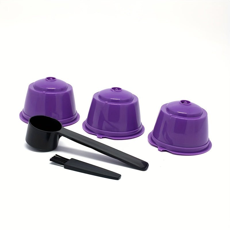 3Pcs Fit For Dolce Gusto Coffee Filter Cup Reusable Coffee Capsule Filters For With Spoon Brush - HazMarket