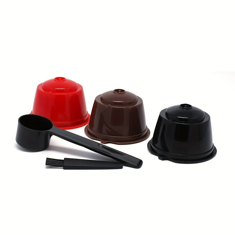 3Pcs Fit For Dolce Gusto Coffee Filter Cup Reusable Coffee Capsule Filters For With Spoon Brush - HazMarket