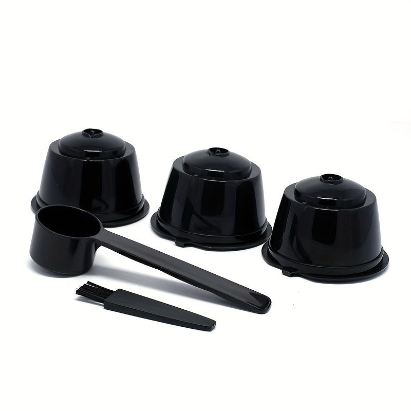 3Pcs Fit For Dolce Gusto Coffee Filter Cup Reusable Coffee Capsule Filters For With Spoon Brush - HazMarket