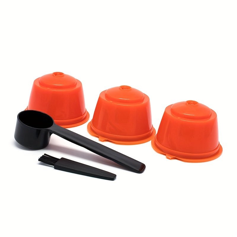 3Pcs Fit For Dolce Gusto Coffee Filter Cup Reusable Coffee Capsule Filters For With Spoon Brush - HazMarket