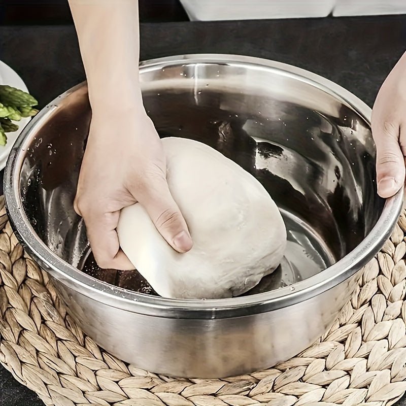 3pcs Stainless Steel Multi - Functional Strainer & Mixing Bowl - HazMarket