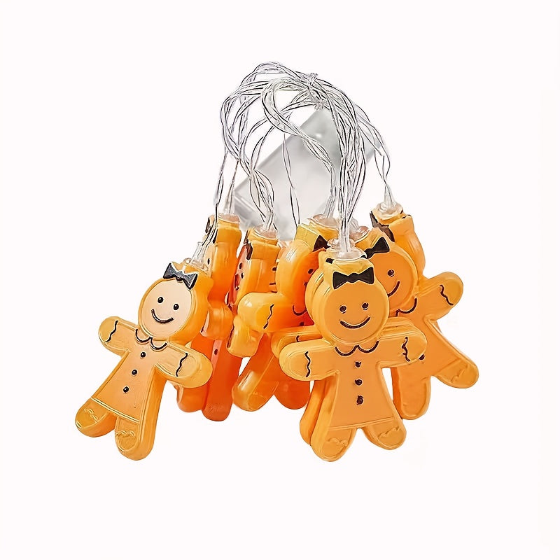 Gingerbread String Lights with Warm Yellow Glow