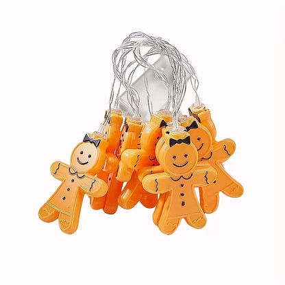Gingerbread String Lights with Warm Yellow Glow