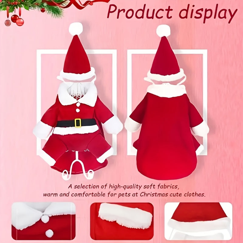 Festive Santa Claus Pet Costume Set