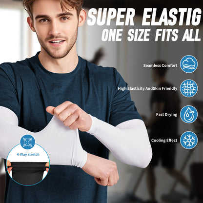 8 Pairs Cooling Arm Sleeve Compression for Men & Women