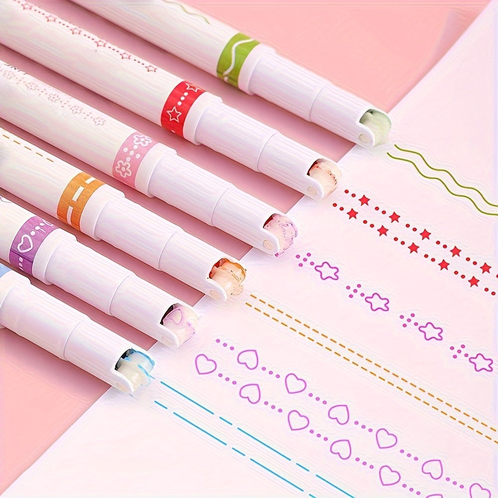 6-Pack Quick-Dry Vibrant Curve Highlighters