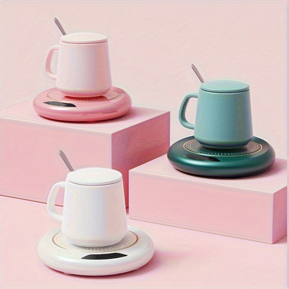 Smart Electric Hot Cup Warmer with USB-Powered Pad