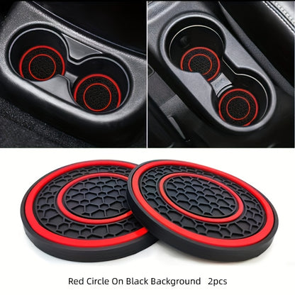 2pcs PVC Double Ring Car Cup Holder Pads