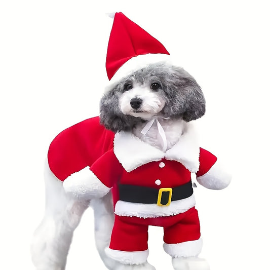 Festive Santa Claus Pet Costume Set