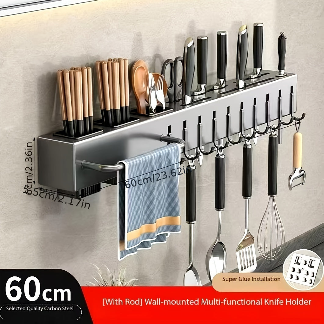 Premium Carbon Steel Wall-Mounted Kitchen Organizer Rack