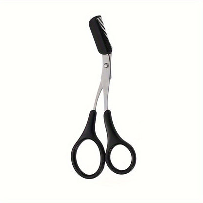 Stainless Steel Eyebrow Trimming Scissors with Comb