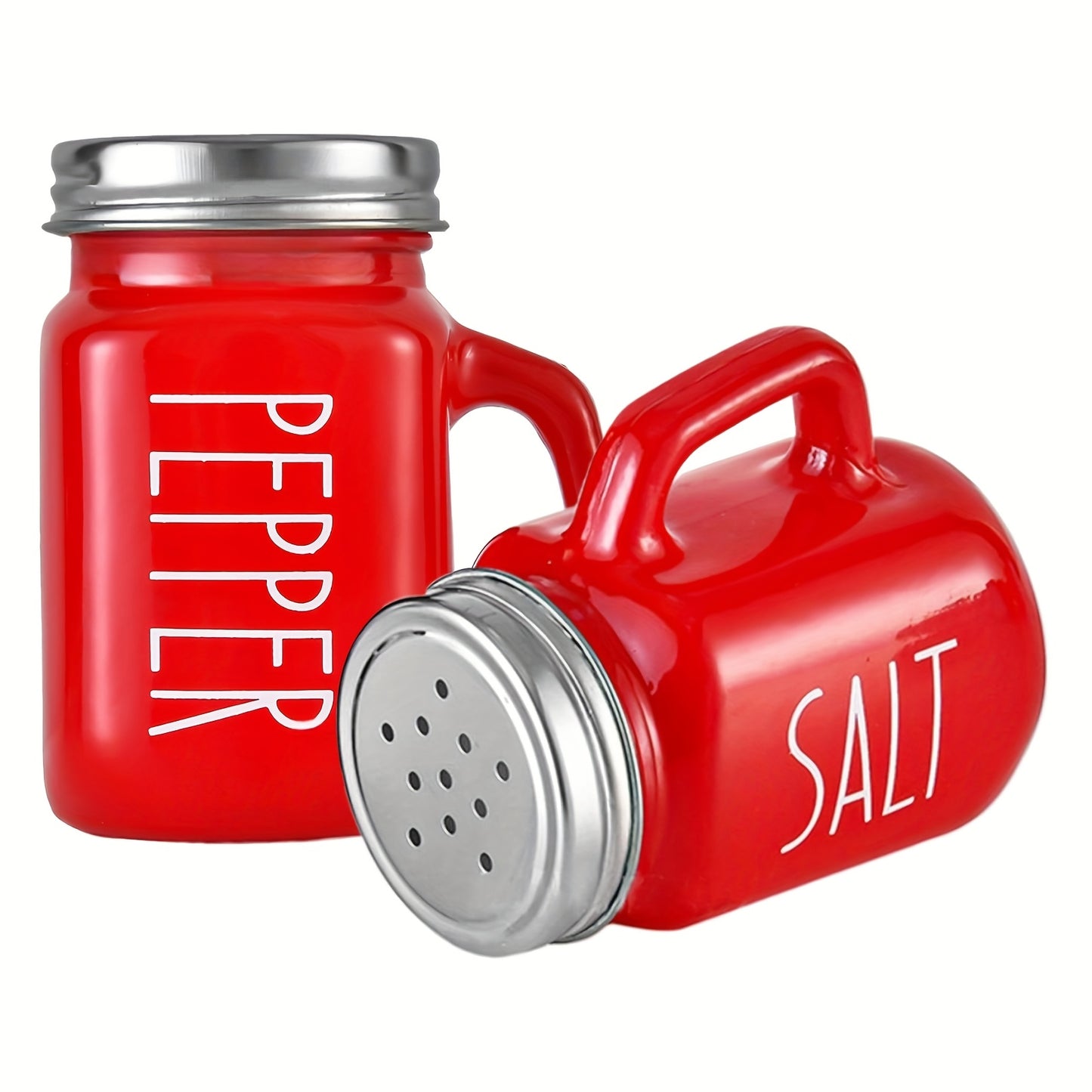 Red Glass Salt and Pepper Shaker Set