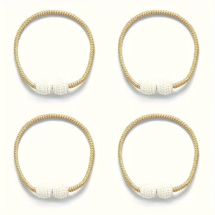 4pcs Magnetic Curtain Tiebacks with Faux Pearl Accent - HazMarket