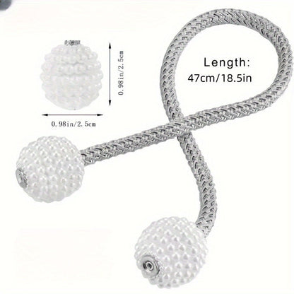 4pcs Magnetic Curtain Tiebacks with Faux Pearl Accent - HazMarket