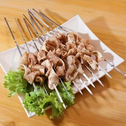 50pcs Durable Stainless Steel BBQ Skewers with 1 Tube Storage - HazMarket