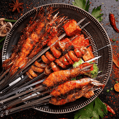 50pcs Durable Stainless Steel BBQ Skewers with 1 Tube Storage - HazMarket